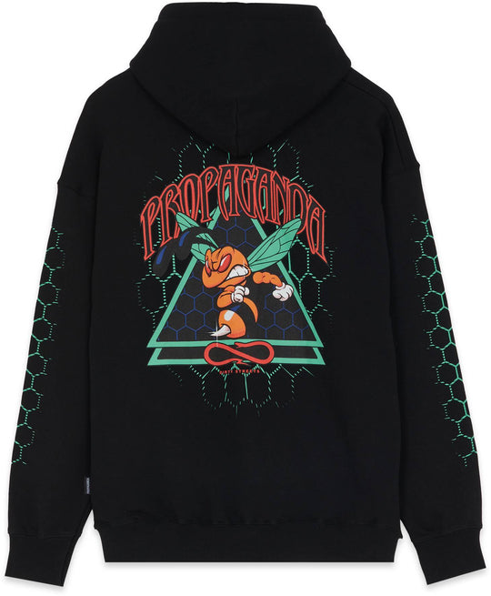  Propaganda Felpa Triangle Sting Hoodie Black Uomo Nero