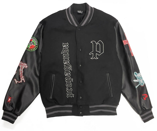  Propaganda Giacca Dirty Street College Jacket Wool Dirty Street Nero Uomo