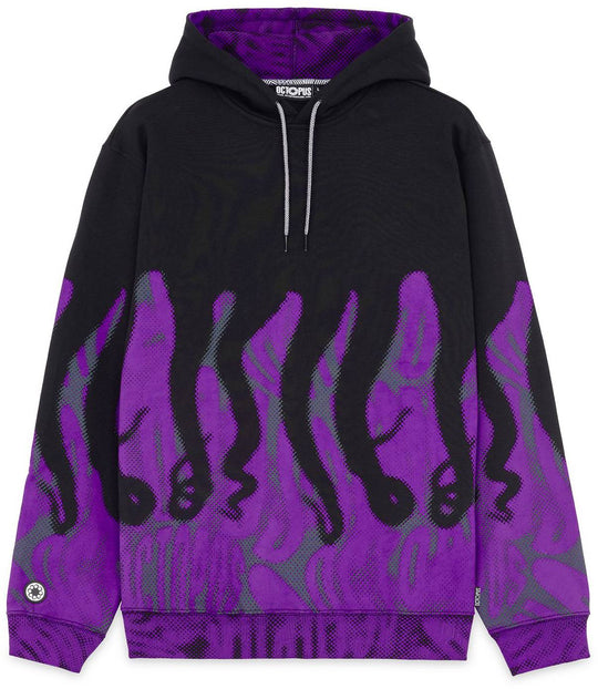  Octopus Felpa Half Tone Hoodie Black Uomo Viola