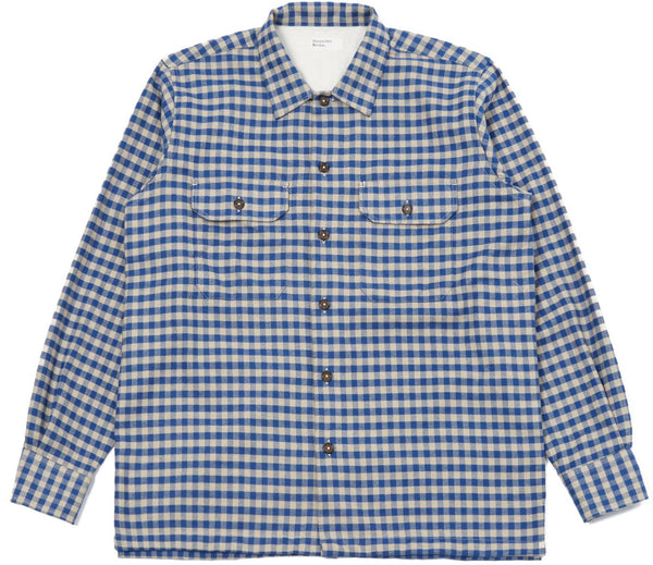 Universal Works camicia L/S Utility Shirt blue sand