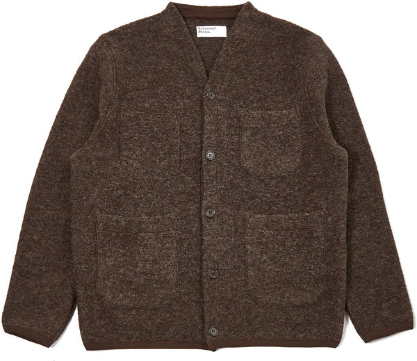 Universal Works maglione Cardigan brown