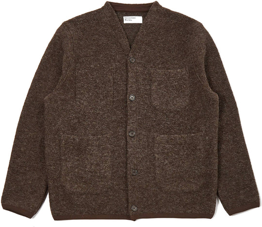  Universal Works Maglione Cardigan Brown Uomo Marrone