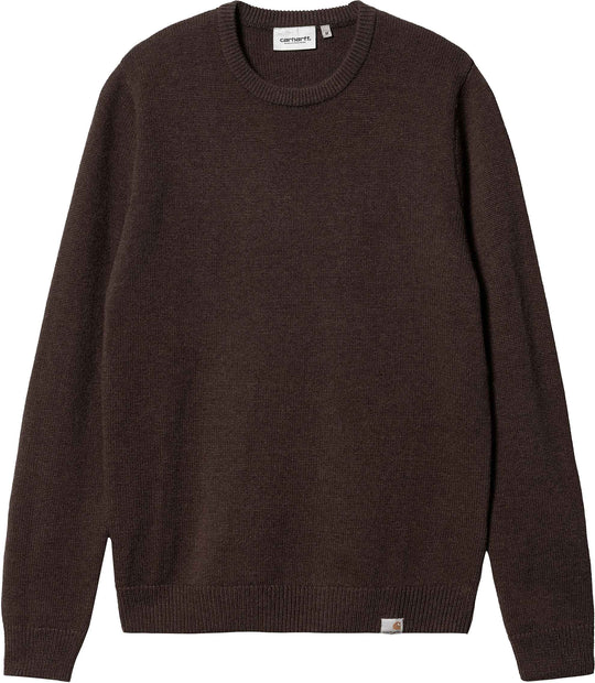  Carhartt Wip Maglione Allen Sweater Dark Umber Heather Uomo Marrone