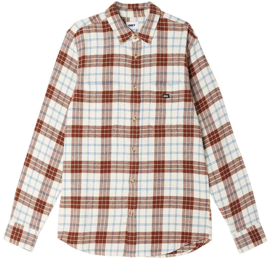  Obey Camicia Arnold Woven Ls Shirt Ubleached Multi Uomo Multicolore