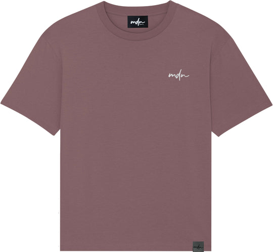  Mdn T-shirt Embroidered Basic Logo Dark Cipria White Uomo Rosa