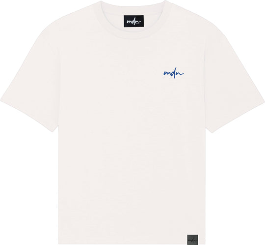  Mdn T-shirt Embroidered Basic Logo Off White Blue Uomo Bianco