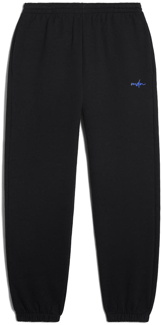  Mdn Pantaloni Embroidered Logo Sweatpant Black Blue Uomo Nero