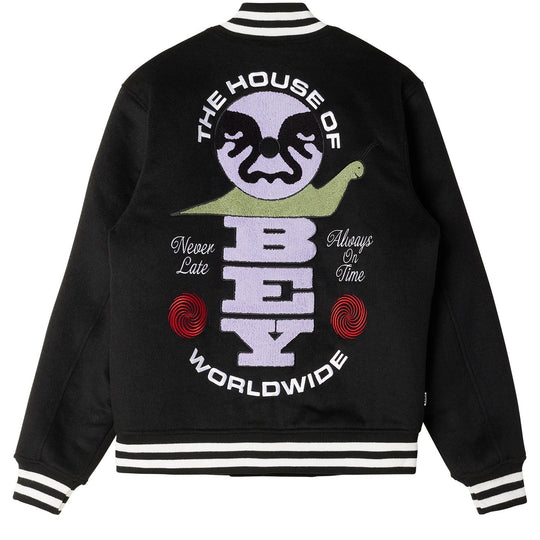 Obey Giacca Time Varsity Jacket Black Special_unisex Nero
