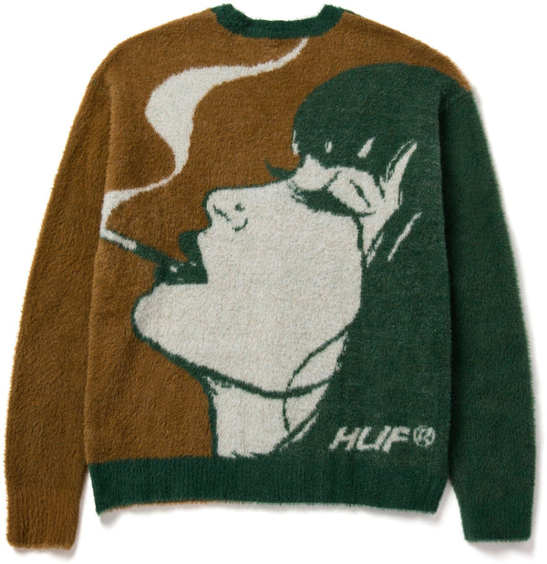 Huf maglione Feels Good Cardigan Brown