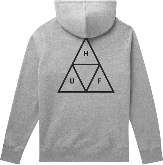  Huf Felpa Essentials Triple Triangle Hoodie Athletich Eather Uomo Grigio