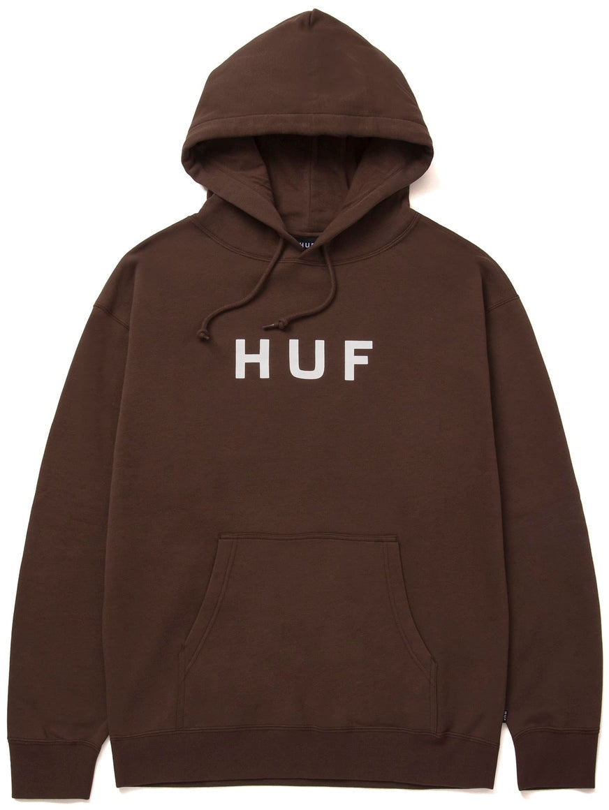  Huf Felpa Essentials Og Logo P/o Hoodie Chocolate Marrone Uomo - 1