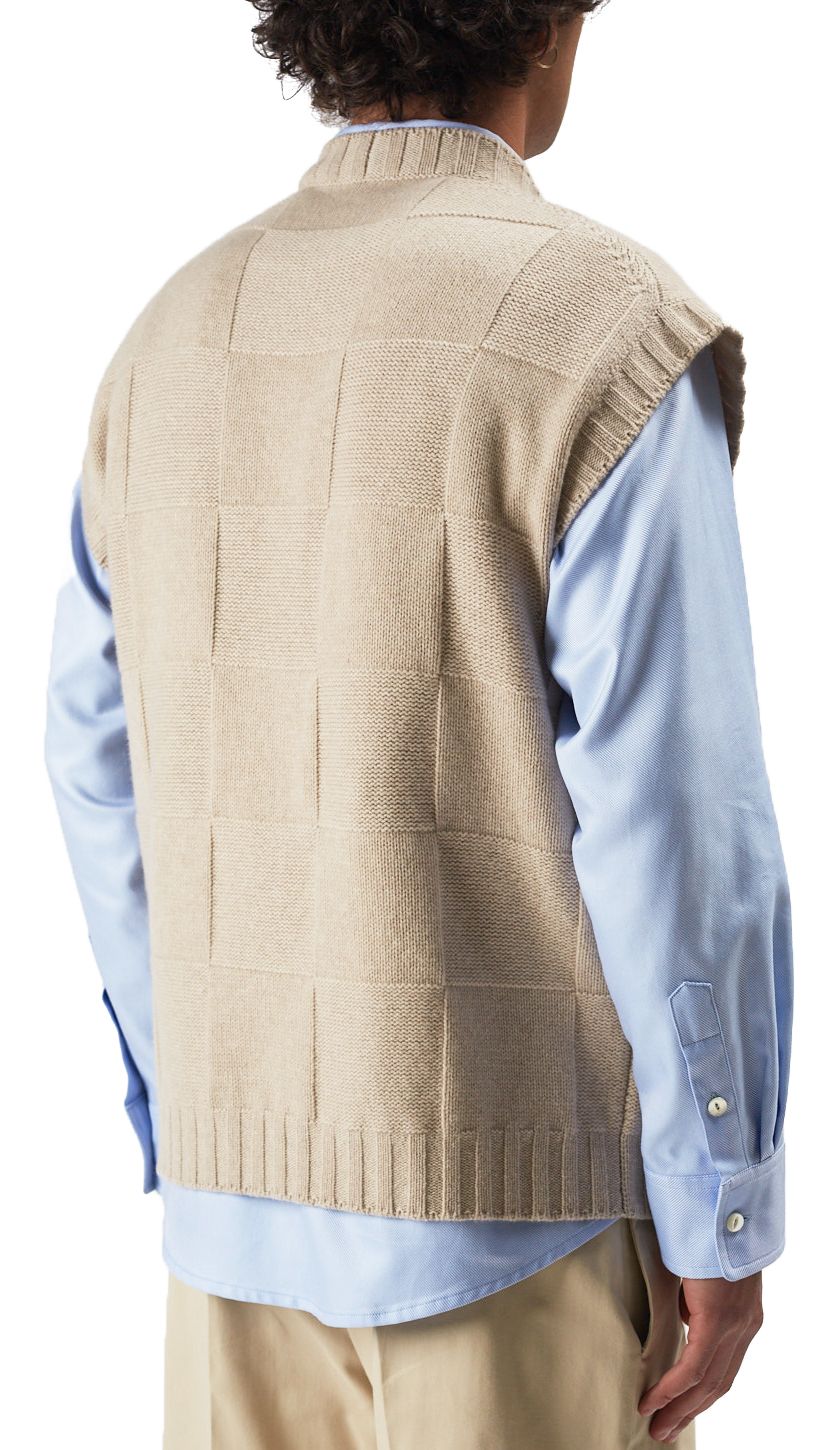  The Silted Company Maglione Orlando Vest Knitted Wool Sand Beige Uomo - 2