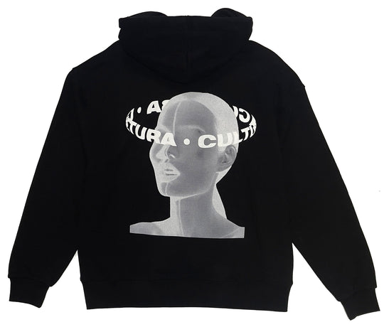  Cultura Felpa Face Hoodie Black Uomo Nero