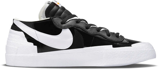  Nike Blazer Low Sacai Black Patent Leather Uomo Nero