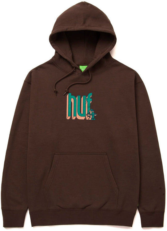  Huf Felpa Bookend P/o Hoodie Chocolate Uomo Marrone