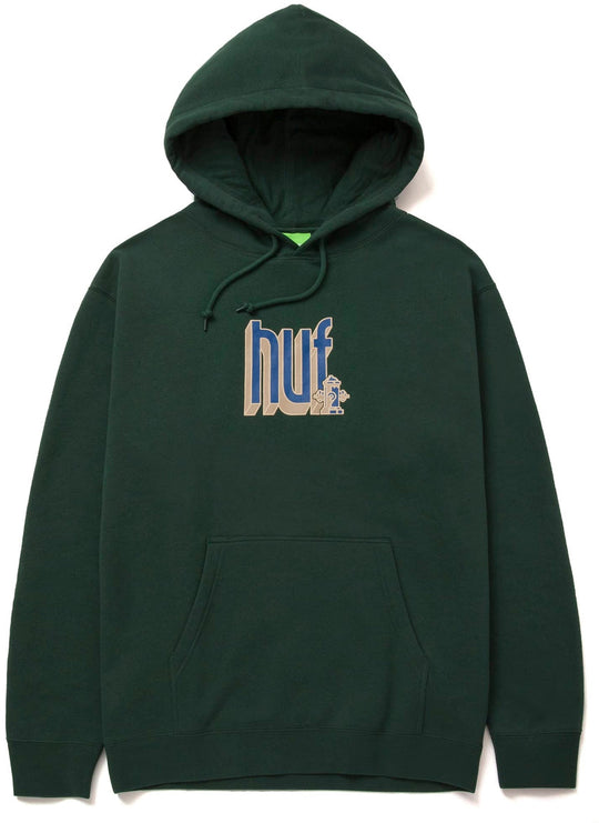  Huf Felpa Bookend P/o Hoodie Forest Green Uomo Verde