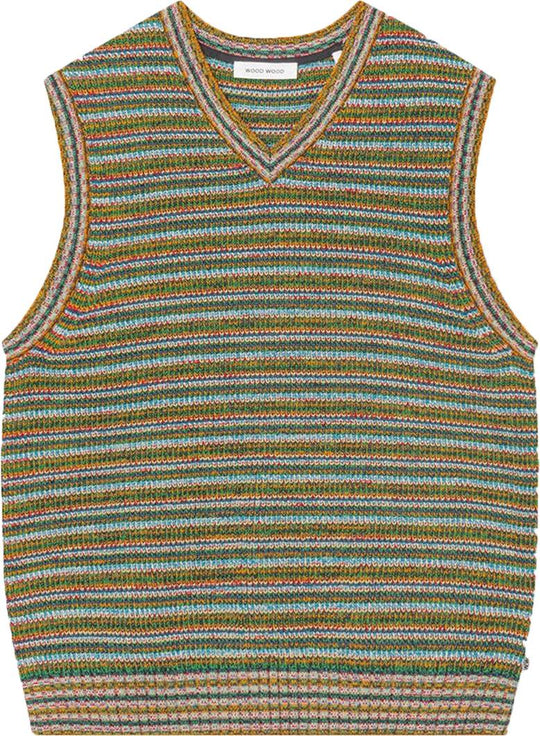  Wood Wood Gilet Bruno Multi Stripe Vest Multicolor Uomo Multicolore