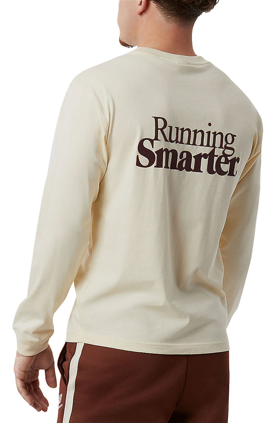  New Balance T-shirt Athletics 70s Run Lstee Beige Uomo