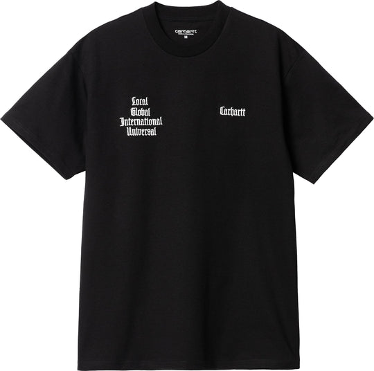  Carhartt Wip T-shirt S/s Letterman Tee Black Wax Uomo Nero