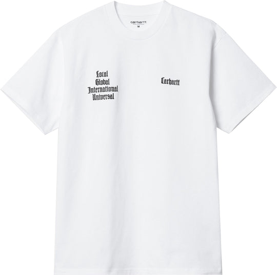  Carhartt Wip T-shirt S/s Letterman Tee White Black Uomo Bianco
