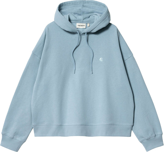  Carhartt Wip Felpa W Hooded Chester Sweatshirt Misty Sky Donna Celeste