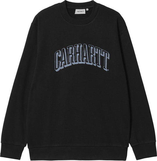  Carhartt Wip Felpa Scrawl Sweat Black Misty Sky Uomo Nero