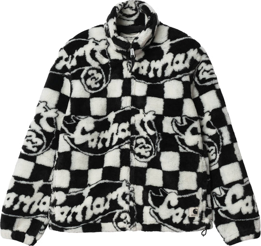  Carhartt Wip Giacca W Plains Liner Joyride Jacquard Black White Donna Nero