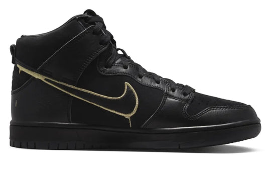  Nike Sb Dunk High Faust Black Gold Uomo Nero