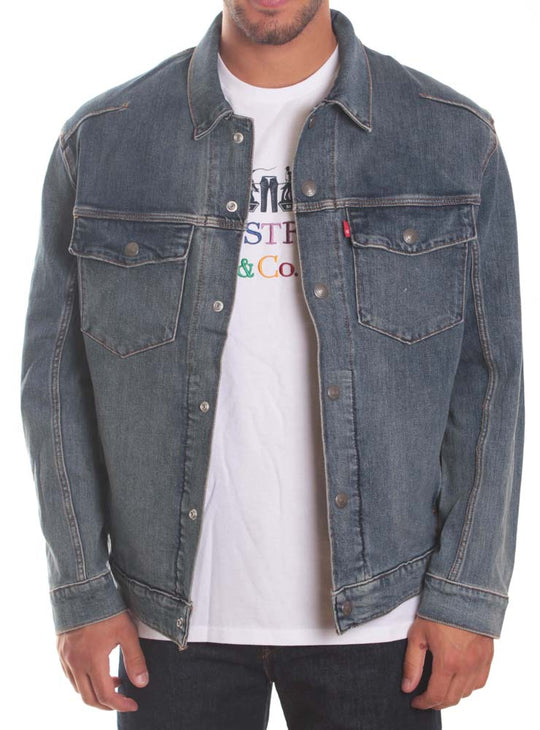  Levi's Giacca Engineered Jeans Trucker Jacket Levis Uomo Blu