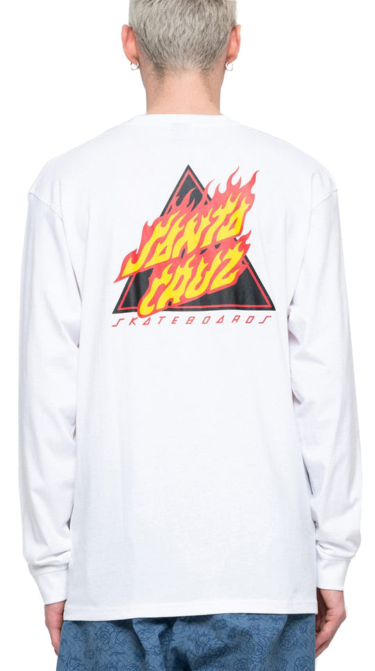  Santa Cruz T-shirt Flamed Not A Dot L/s T-shirt White Uomo Bianco