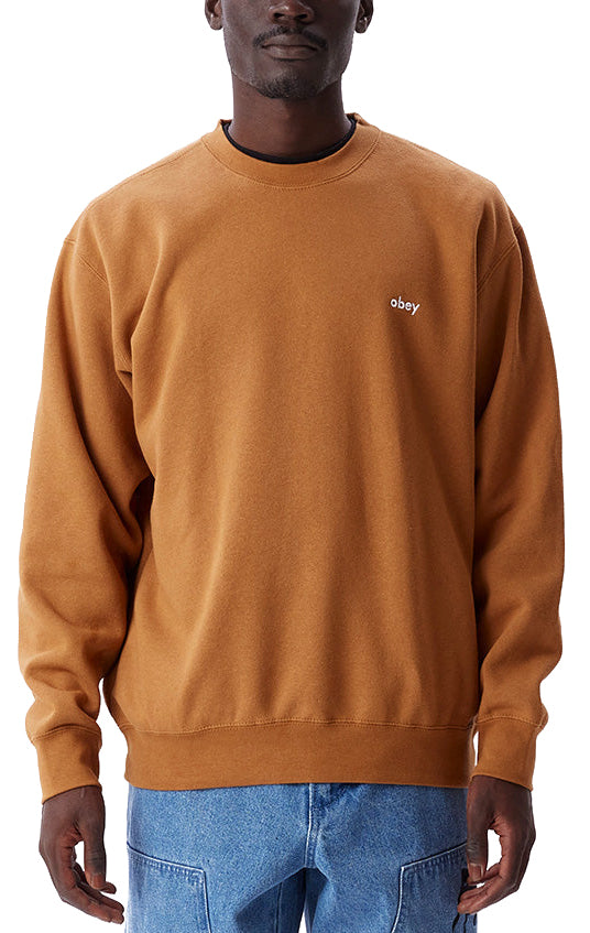  Obey Felpa Tab Crew Specialty Fleece Brown Sugar Uomo Marrone