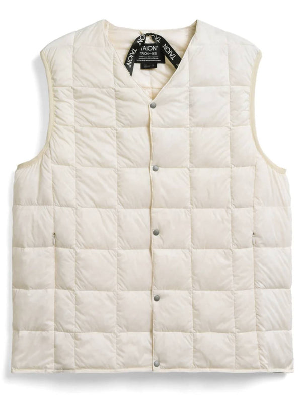 Taion gilet V-Neck Button Down Vest Men off white