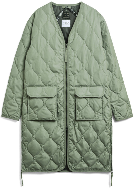  Taion Giacca Military V Neck Zip Down Sage Green Uomo Verde