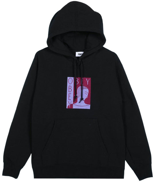  Obey Felpa Cut Out Hood Specialty Fleece Black Donna Nero