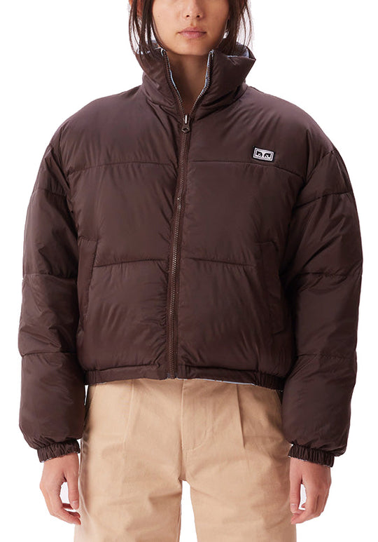  Obey Giacca Reversibile Rachel Puffer Jacket Good Grey Donna Grigio