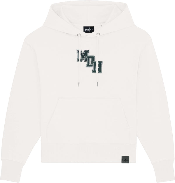 MDN felpa College Hoodie off white green