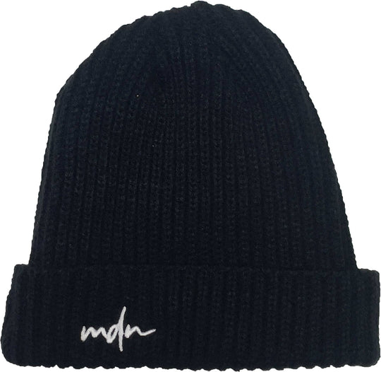  Mdn Cuffia Micro Beanie Black White Special_unisex Nero