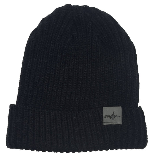  Mdn Cuffia Micro Beanie Label Black Special_unisex Nero