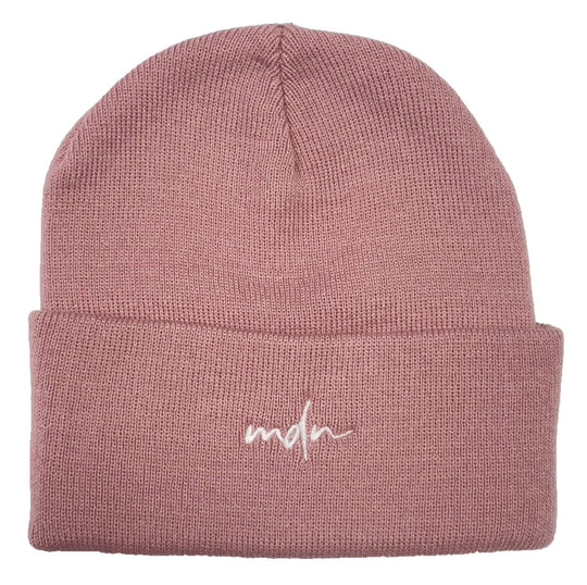 Mdn Cuffia Acrylic Logo Beanie Pink White Special_unisex Rosa