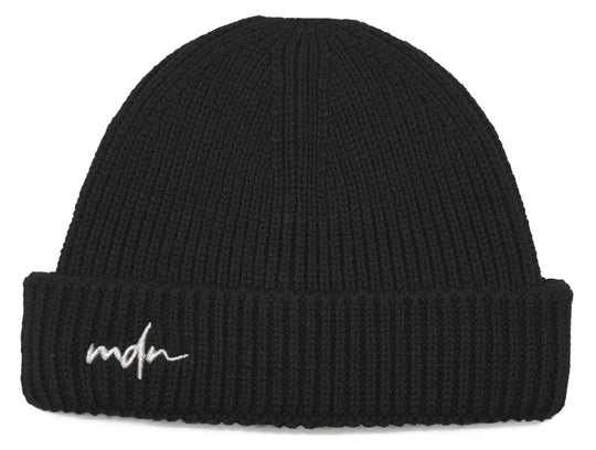  Mdn Cuffia Recycled Beanie Black White Special_unisex Nero