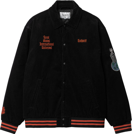  Carhartt Wip Giacca Letterman Jacket Black Brick Uomo Nero