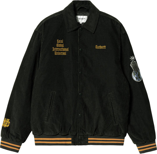  Carhartt Wip Giacca Letterman Jacket Dark Cedar Ochre Uomo Verde