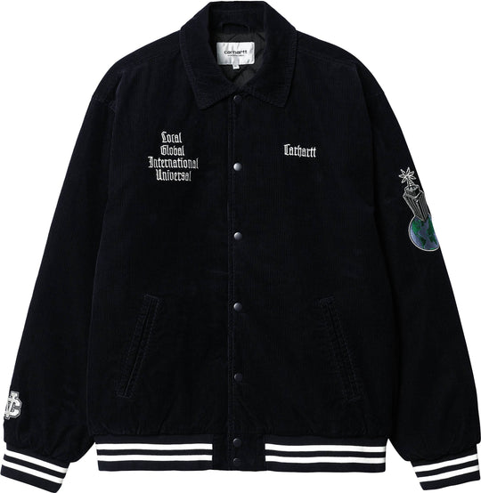  Carhartt Wip Giacca Letterman Jacket Dark Navy Wax Uomo Blue