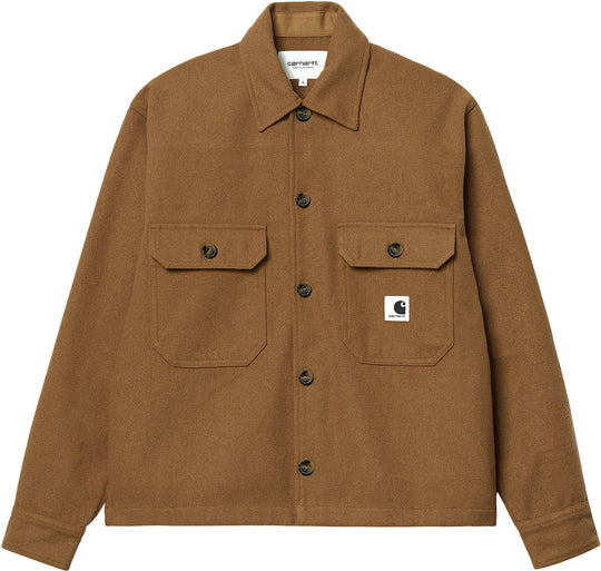  Carhartt Wip Camicia W Wiston Shirt Jacket Hamilton Brown Donna Marrone