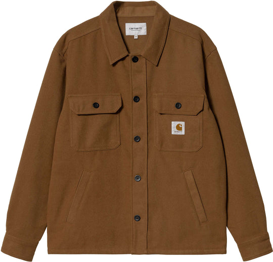  Carhartt Wip Camicia Wiston Shirt Jacket Hamilton Brown Uomo Marrone
