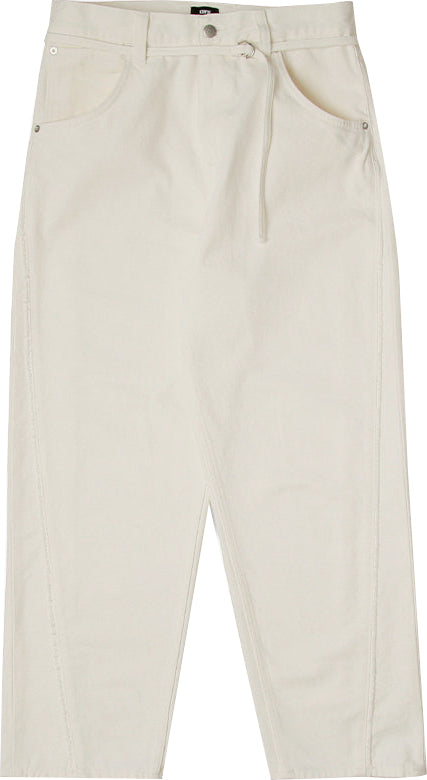  Edwin Jeans Panelled Belted Tyrell Pant Rinsed Natural Uomo Bianco