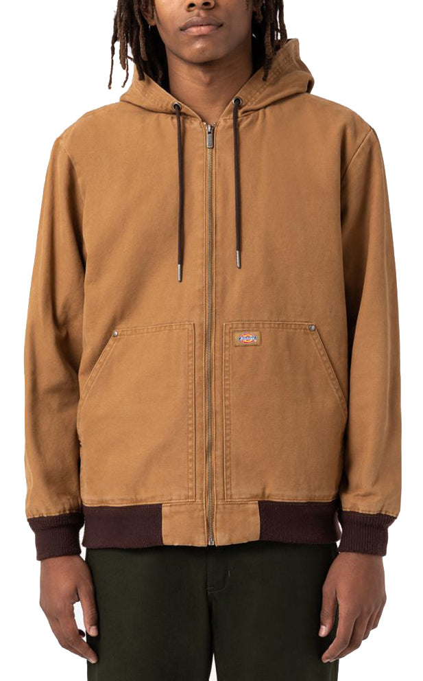  Dickies Giacca Hooded Duck Canvas Jacket Stone Washed Brown Duck Marrone Uomo - 1