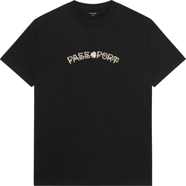 Pass-port t-shirt Sham Embroidery Tee Black