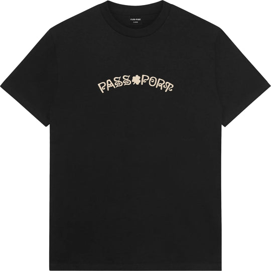  Pass-port T-shirt Sham Embroidery Tee Black Uomo Nero