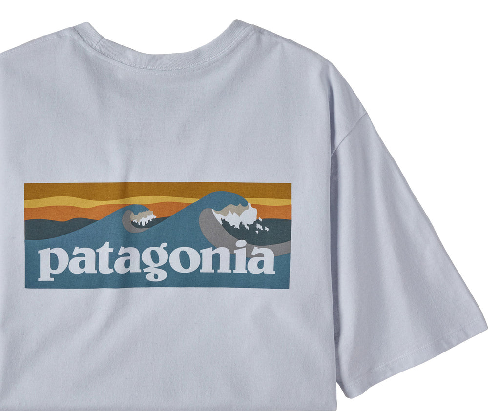 Patagonia T-shirt Men's Boardshort Logo Pocket Responsibili Tee White Bianco Uomo - 3